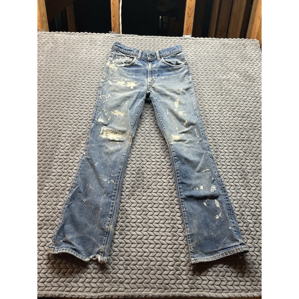 Levi's 517 Jeans Distressed Paint Splatter Bootcut Grunge Workwear Denim 26x29